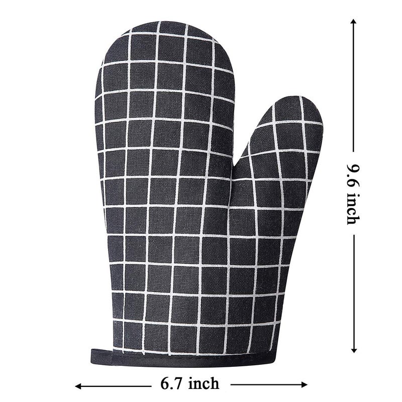 Win Change Oven Mitts and Potholders BBQ Gloves-Oven Mitts and Pot Holders with Recycled Infill Silicone Non-Slip Cooking Gloves for Cooking Baking Grilling (4-Piece Set,Black) - Image 5